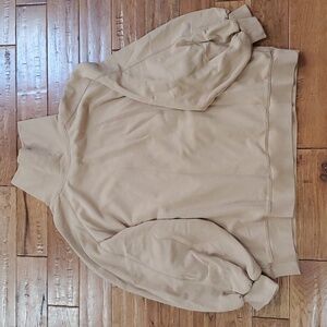 Lit Active whisper oversized tan funnel neck sweater